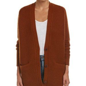 Vince rust waffle-knit cardigan xs